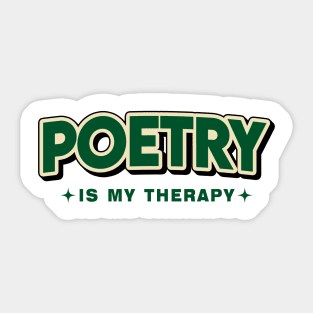 Poetry Is My Therapy Retro Style Sticker